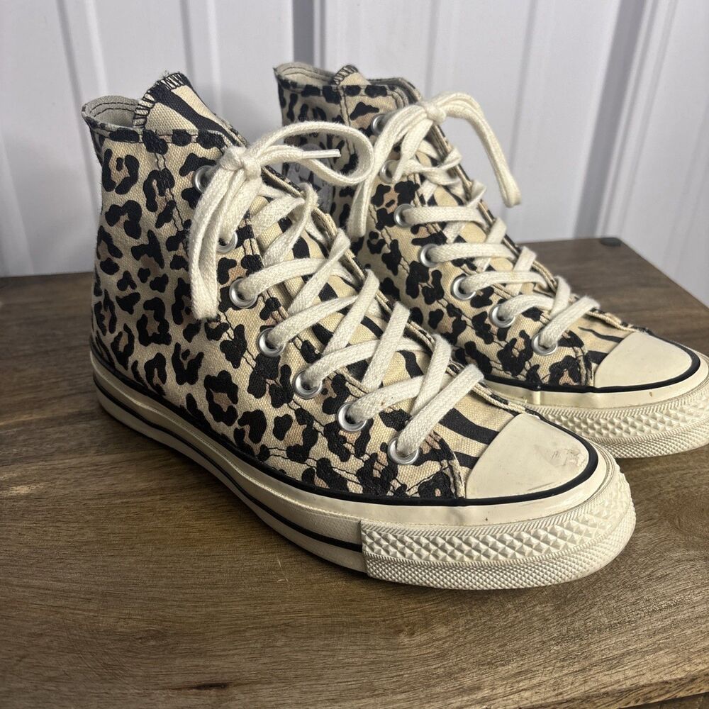 Converse Chuck Taylor Hi Top Cheetah Print, Zebra Tongue Size 4.5M/6.5 W